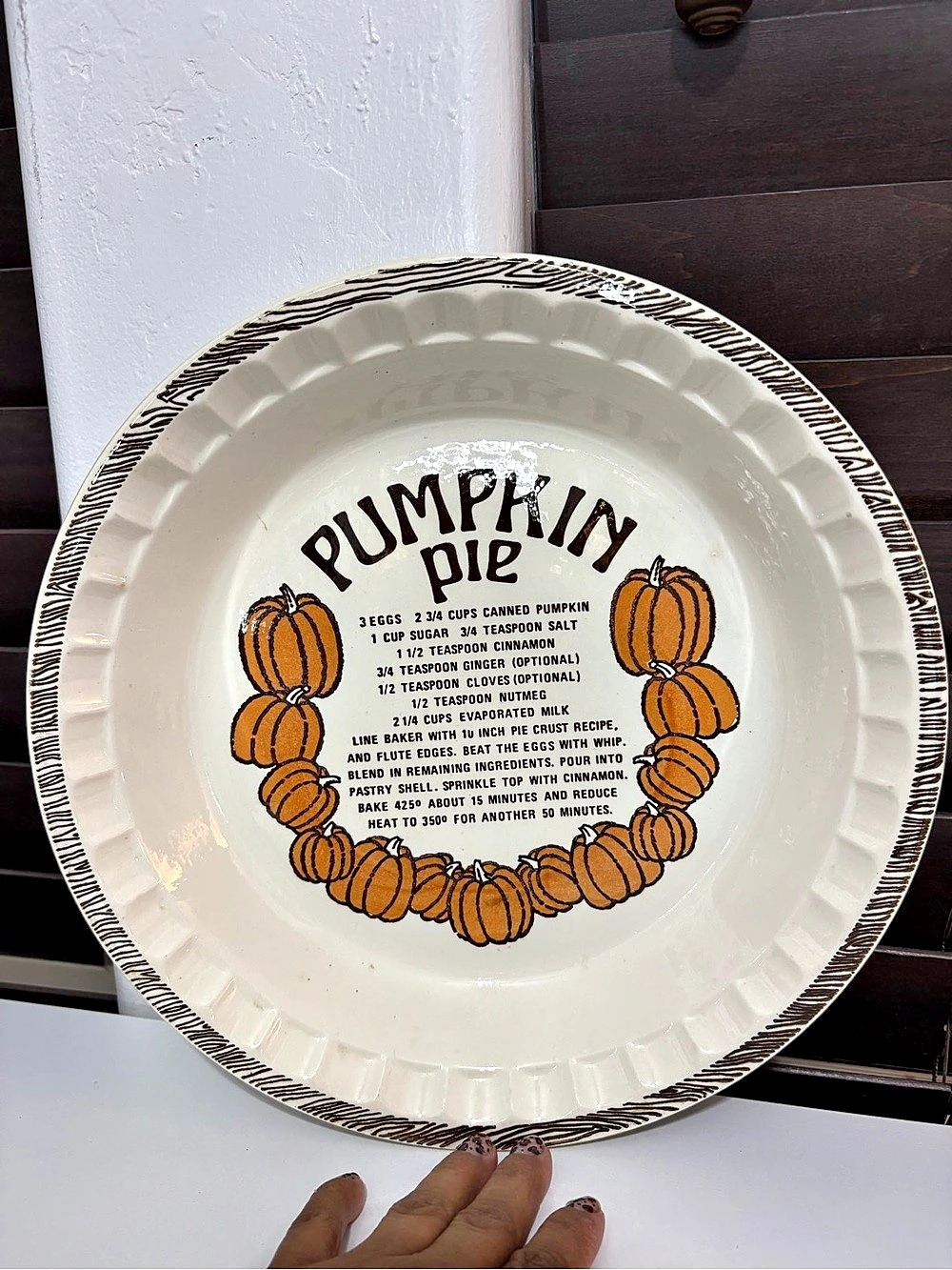 Pumpkin Pie Recipe Plate